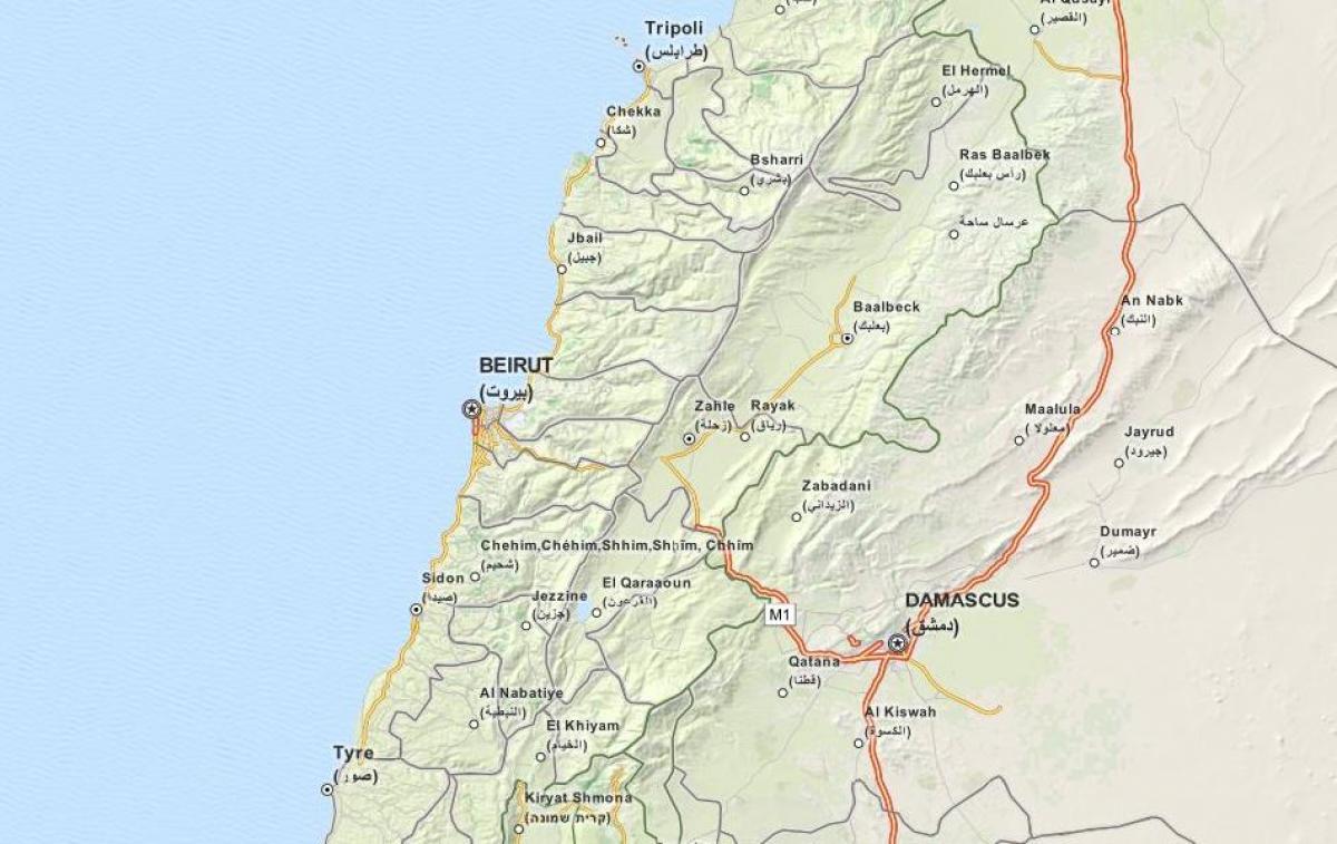 gps harita Lübnan haritası 