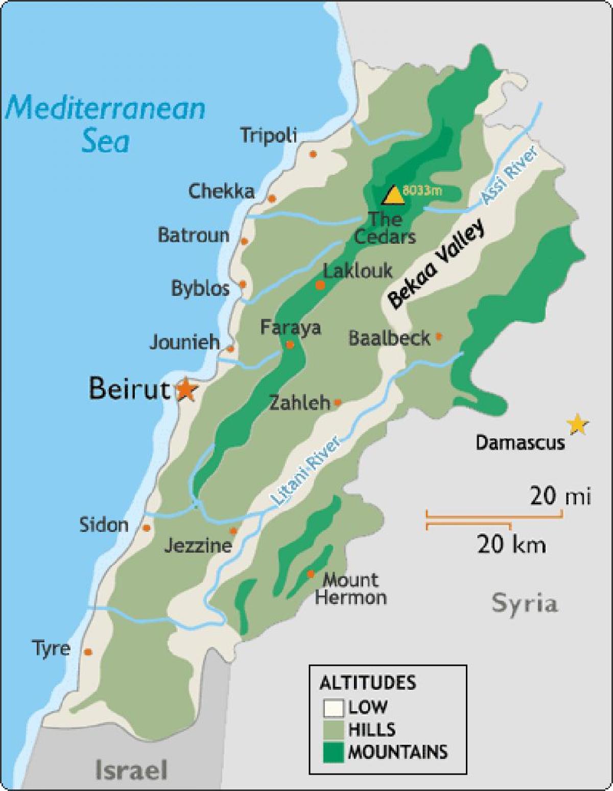 Lübnan harita iklim
