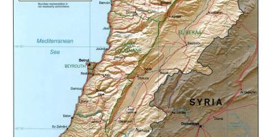 Lübnan harita topografik